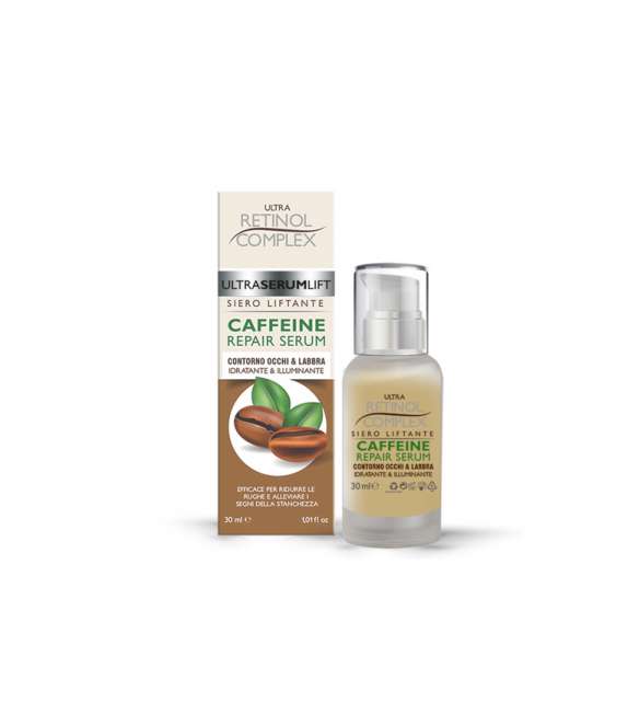 RETINOL SIERO VISO 2 in 1 CAFFEINA CONTORNO OCCHI E LABBRA 30 ML