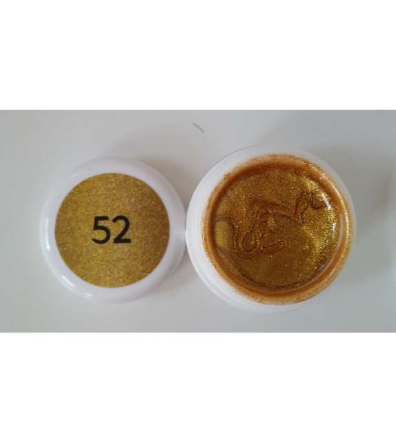 GEL COLOR GLITTER UV/LED -52- LUX GOLD  5ML
