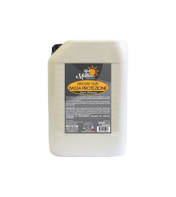 Emulsione Solare BASSA PROTEZIONE Bel Mattino SOLARIUM Tanica 5000 ml