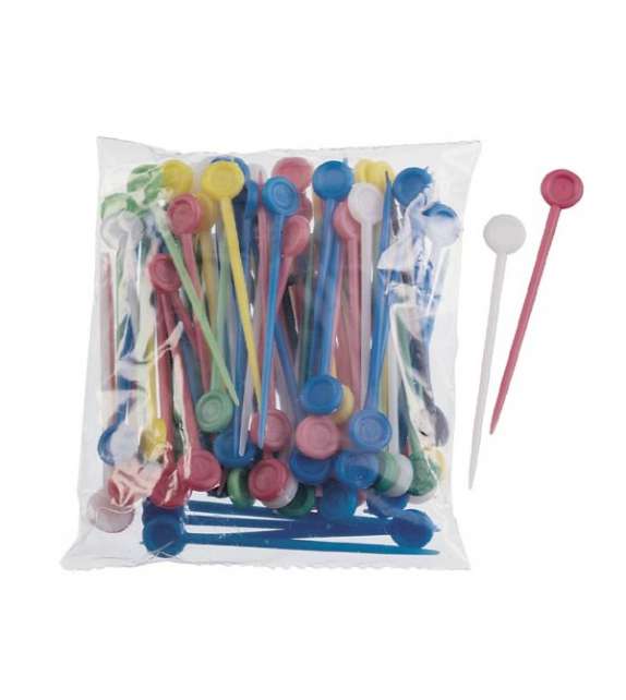 SPUNTONI PER BIGODINI COLORI MISTI IN ABS ( 100 PEZZI)