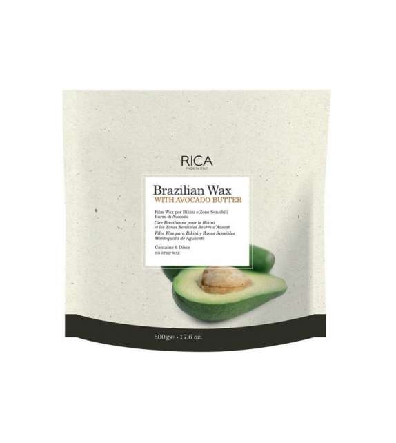 CERA RICA BRAZILIAN WAX al Burro di Avocado Senza Strisce DISCHI - busta 500gr