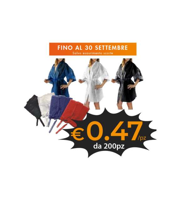 KIMONO MONOUSO TNT con cintura e taschino di ALTA QUALITA' - Scegli il Colore