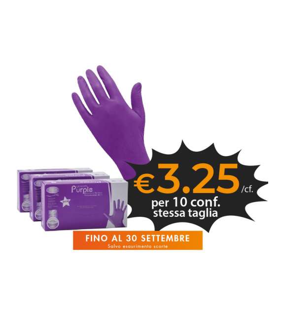 GUANTI in NITRILE VIOLA non talcati 100 pz - Scegli Misura