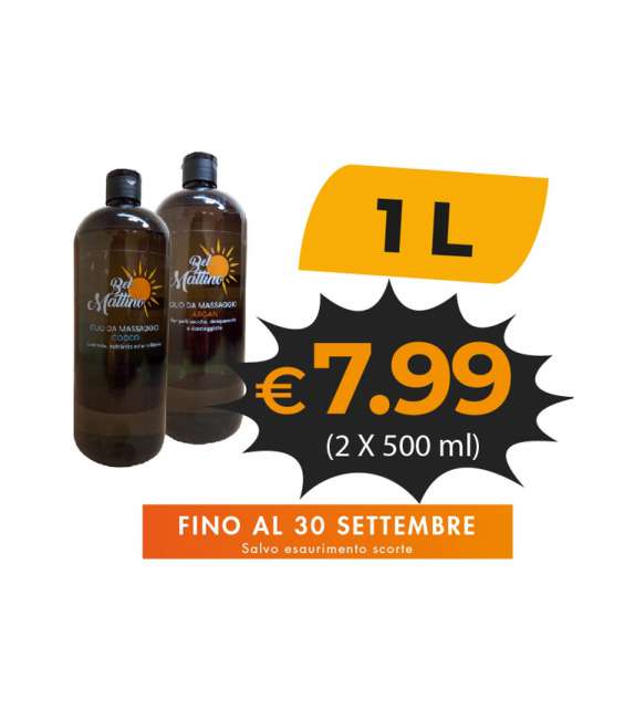 1000ML BEL MATTINO OLIO MASSAGGIO MANDORLE - 2X500ML