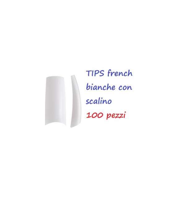 TIPS UNGHIE CON SCALINO  - FRENCH - BIANCHE - Scegli il formato