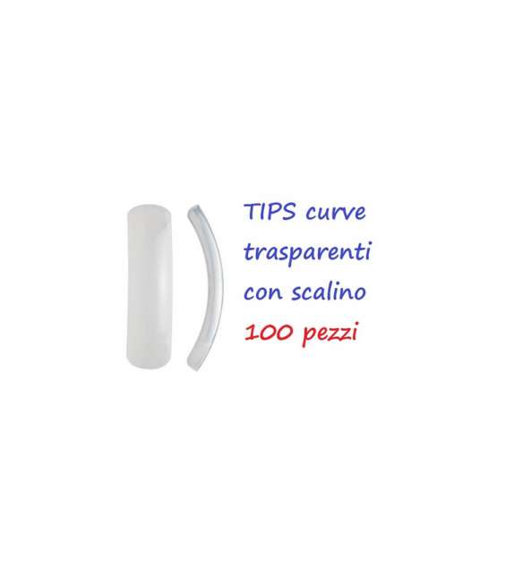 TIPS UNGHIE CON SCALINO  - CURVE - TRASPARENTI - Scegli il formato
