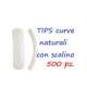 TIPS UNGHIE CON SCALINO  - CURVE - NATURALI - Scegli il formato