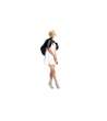 MANTELLA PETTINARE RASO con LACCI 75x95cm earl satin raso lucido - col. NERO