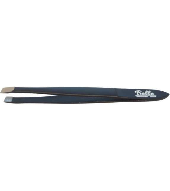 PINZETTA PROFESSIONALE SOTTILE NERA TAGLIO DRITTO BELLE 3,5"