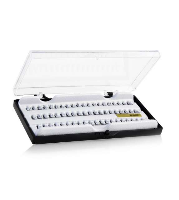 KIT RINFOLTIMENTO CIGLIA FINTE SINGOLE 60 CIUFFI LONG LUNGHE 12mm NERE