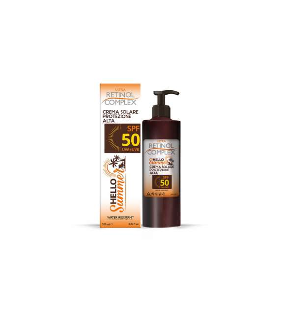 RETINOL SOLE - CREMA SOLARE protezione alta SPF 50 - flacone 200ml HELLO SUMMER