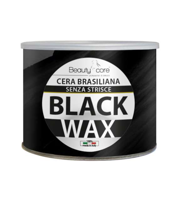 CERA ELASTICA BRASILIANA NERA BLACK WAX BEAUTYCORE SENZA STRISCE VASO 400ML