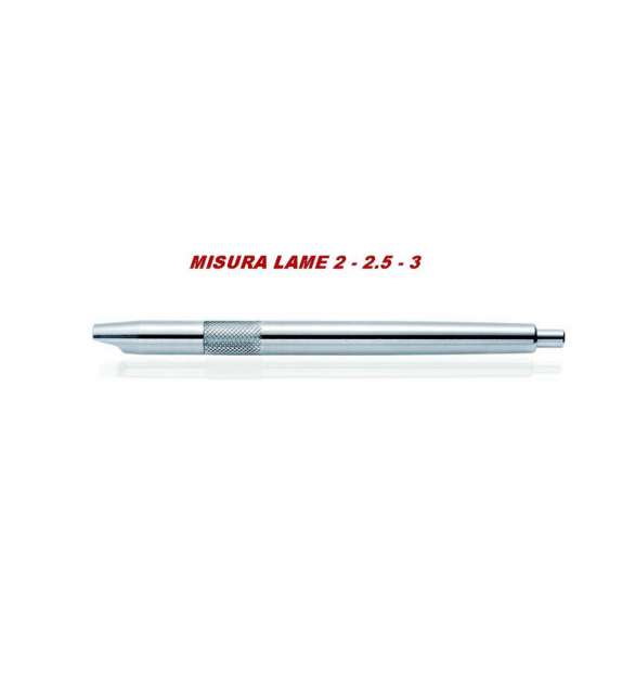 MANICO PER LAME SAFE ACCIAIO INOX A PULSANTE  - MISURA 2/ 2.5/ 3