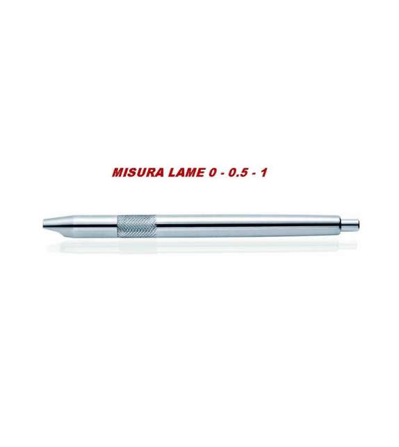 MANICO PER LAME SAFE ACCIAIO INOX A PULSANTE  - MISURA 0/ 0,5/ 1