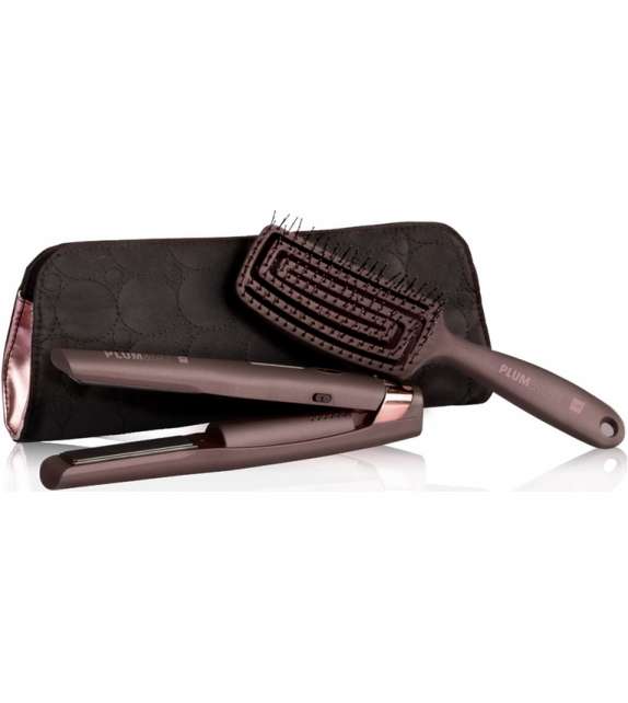 PIASTRA PER CAPELLI SENZA FILO PLUM & GO LABOR + SPAZZOLA + POCHETTE