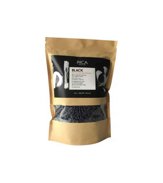 CERA BRAZILIAN - Nera BLACK - RICA - Senza Strisce in PERLE -busta 800gr gocce