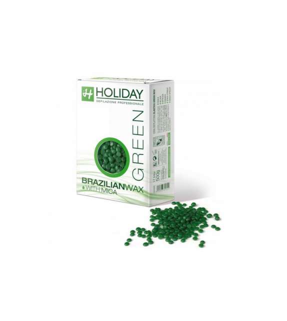 CERA BRAZILIAN IN PERLE Holiday  VERDE con MICA -scatola 500gr