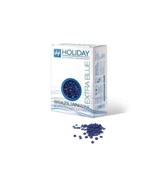 CERA BRAZILIAN IN PERLE Holiday EXTRA BLU con AZULENE -scatola 500gr