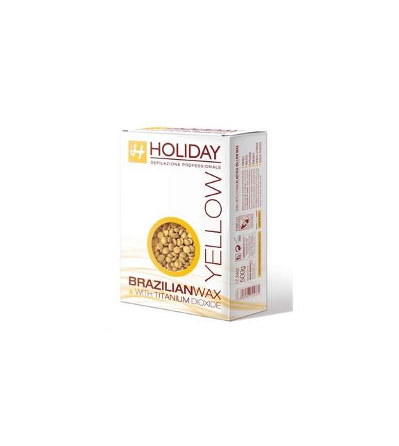 CERA ELASTICA IN PERLE  Holiday GIALLA con BIOSSIDO DI TITANIO  500gr