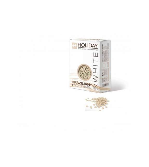 CERA ELASTICA IN PERLE Holiday BIANCA con Karitè - scatola 500gr