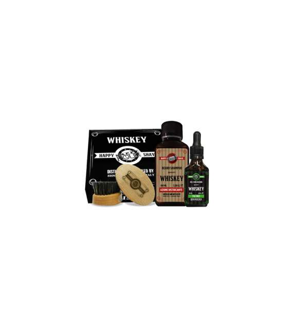 HAPPY HOUR  WHISKEY KIT districante barba  -TOTAL CARE- (conf 3pz + BEAUTY)