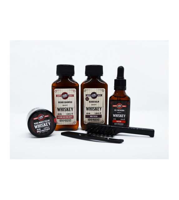 HAPPY HOUR  WHISKEY KIT trattamento barba  -BEARD TRATMENT - (conf 4pz + BEAUTY)