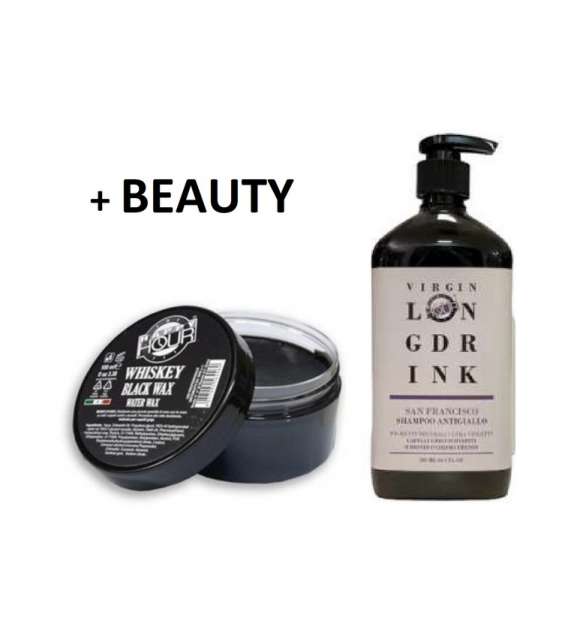 HAPPY HOUR WHISKEY KIT cera nera+shampoo antigiallo -BLACK H (conf 2pz + BEAUTY)