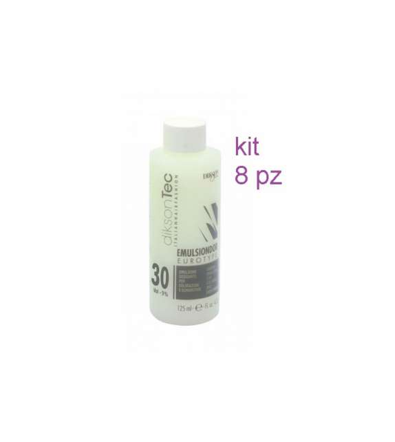 kit 8 pz Dikson Tec EMULSIONE OSSIDANTE per tinta PICCOLO 125ML 30 VOLUMI