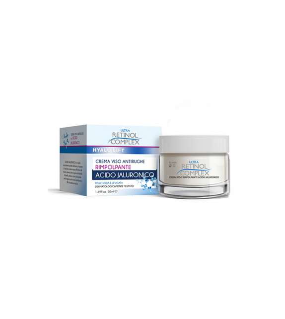 RETINOL Crema Viso Rimpolpante con Acido Jaluronico - Antirughe 50ml