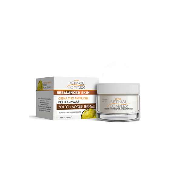RETINOL Crema Viso ANTIRUGHE PELLI GRASSE Zolfo e Acque Termali 50ml