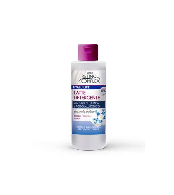 RETINOL LATTE DETERGENTE 400ml  alla bava di lumaca e acido ialuronico 400ml